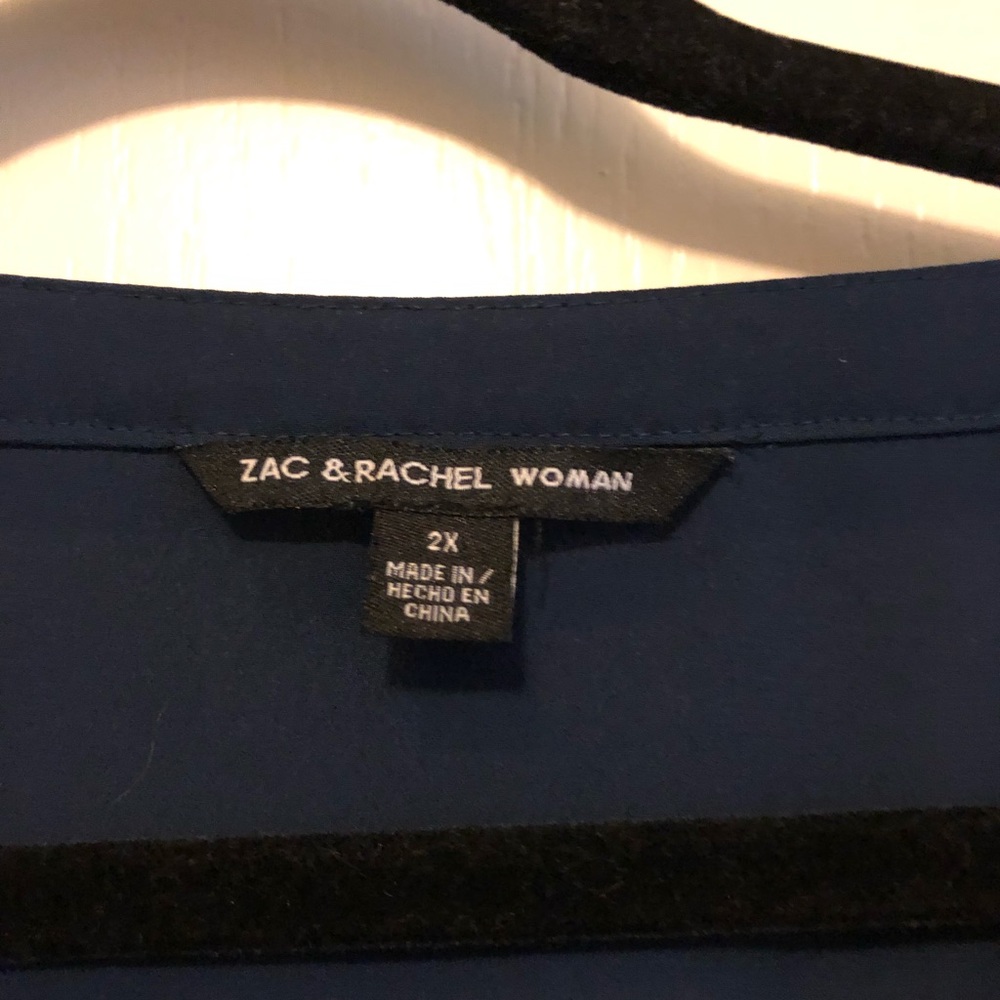 Navy blue and embroidered top
